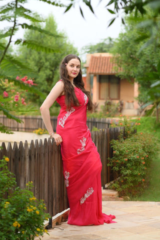 Barbie Fuchsia Pink Upada Silk Saree - Ensembles