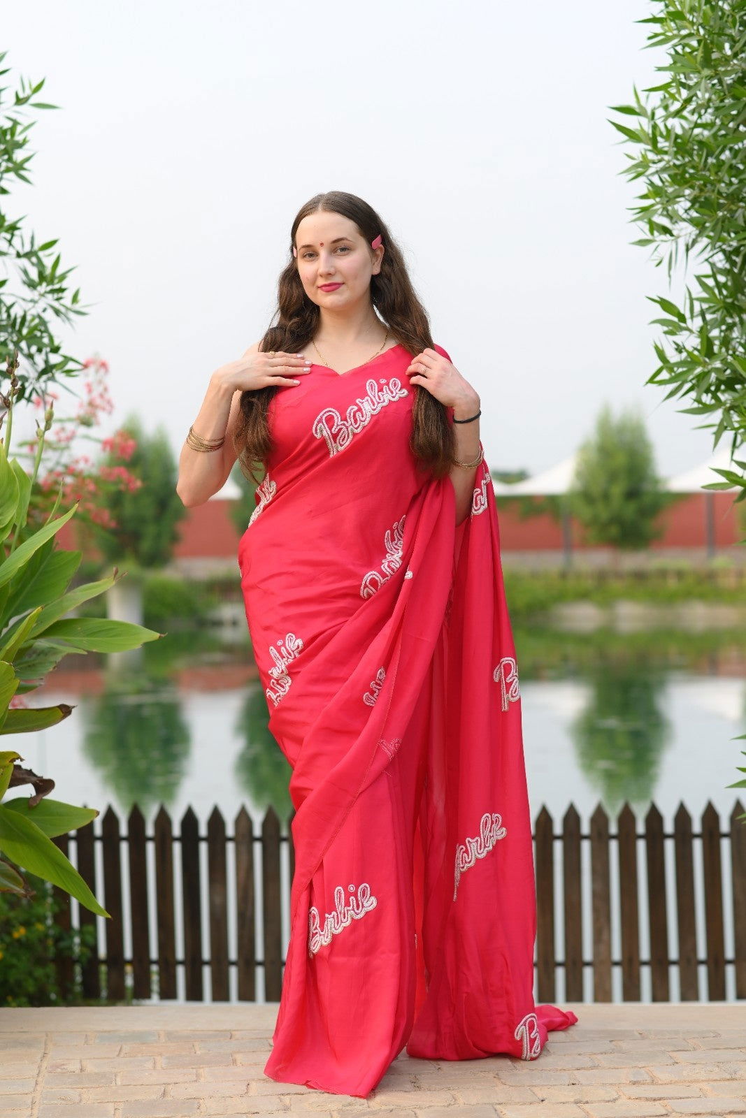 Barbie Fuchsia Pink Upada Silk Saree - Ensembles