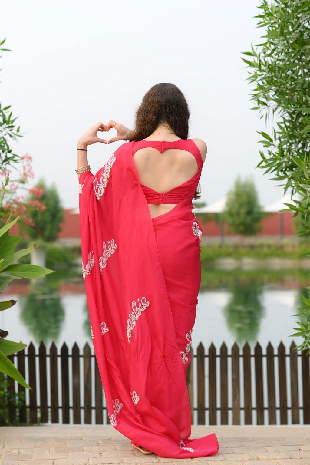 Barbie Fuchsia Pink Upada Silk Saree - Ensembles